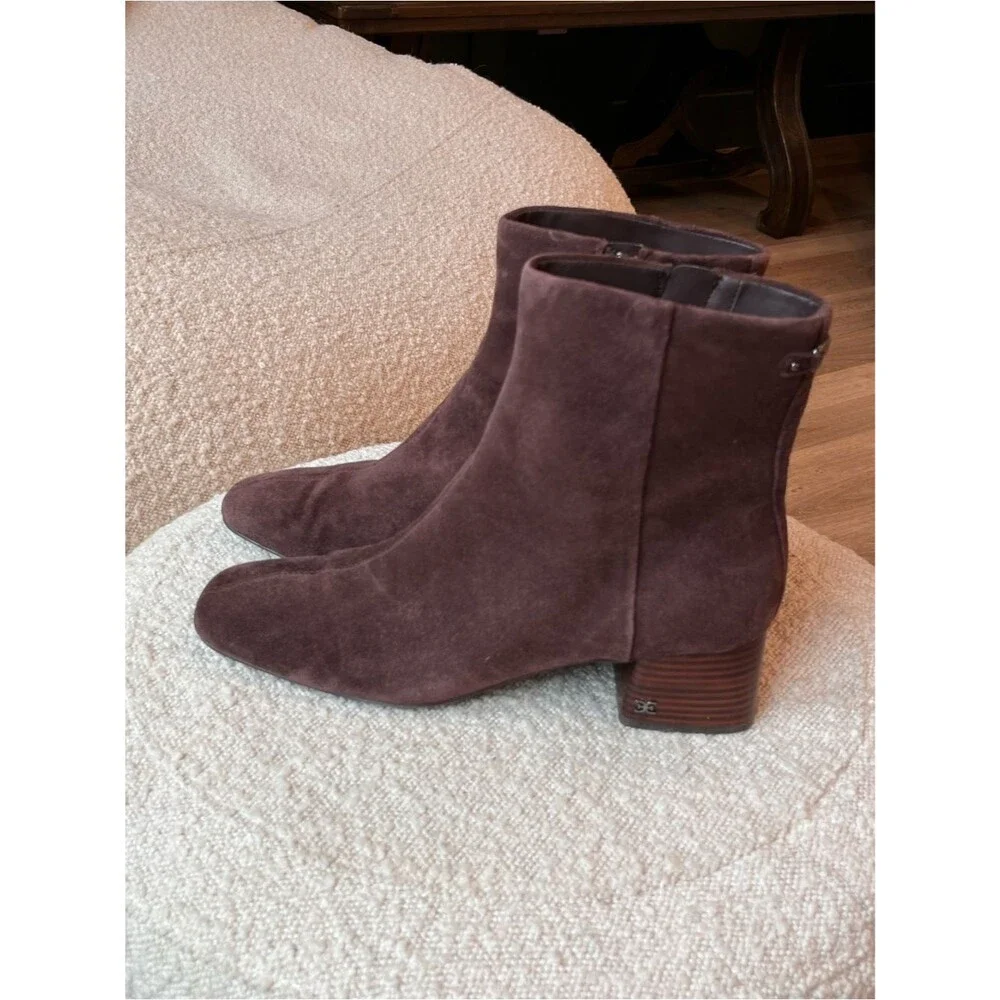 Sam Edelman Paige Brown Suede Ankle Boot in Cafe Noir size 10